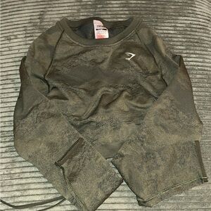 Small adapt camo seamless lace up back top